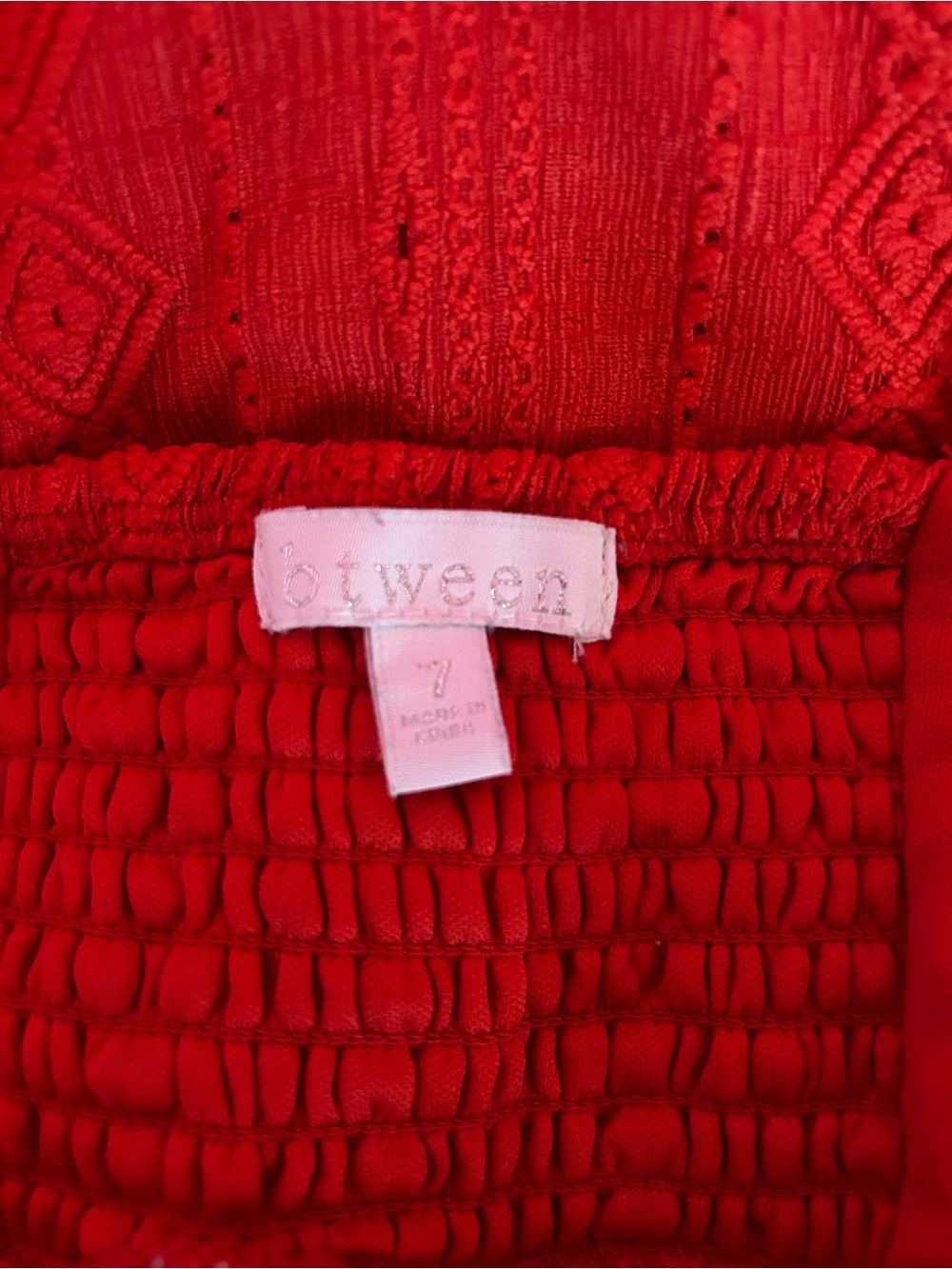 btween Red Textured Ruffle-Hem Sundress - Picture 3 of 3